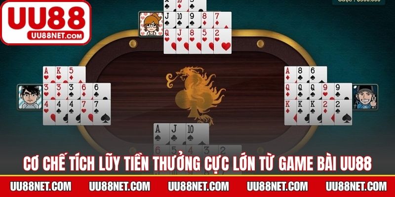 Cơ chế tích lũy tiền thưởng cực lớn từ game bài UU88