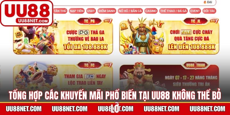 Tổng hợp các khuyến mãi phổ biến tại UU88 không thể bỏ lỡ