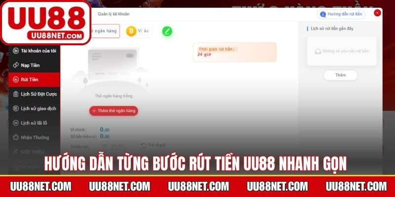 Hướng dẫn từng bước rút tiền UU88 nhanh gọn cho bạn mới