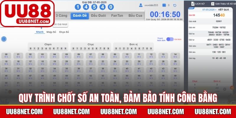 Quy trình chốt số an toàn, đảm bảo tính công bằng tuyệt đối